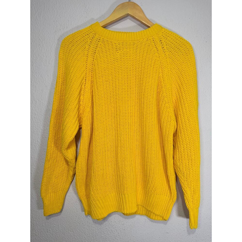 Vintage Chunky‎ Knit Sweater Womens Mustard Yellow Cozy S Winter Cottagecore
